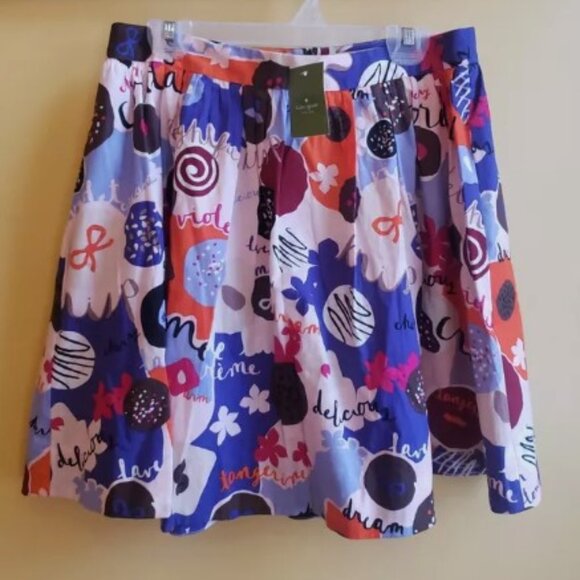 NWT SET KATE SPADE SKIRT THE RULES "CONFECTIONS PRINT" AND BLOUSE SIZE 14 - Picture 2 of 5